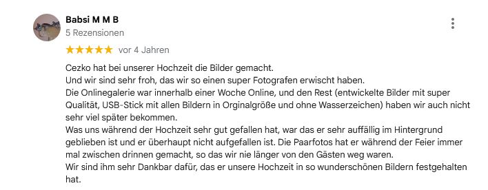 Google Empfehlungen Czeko Studios