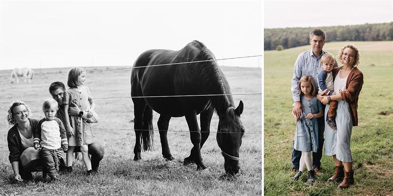 Familienfotos Natur mit Pferden in Traisa