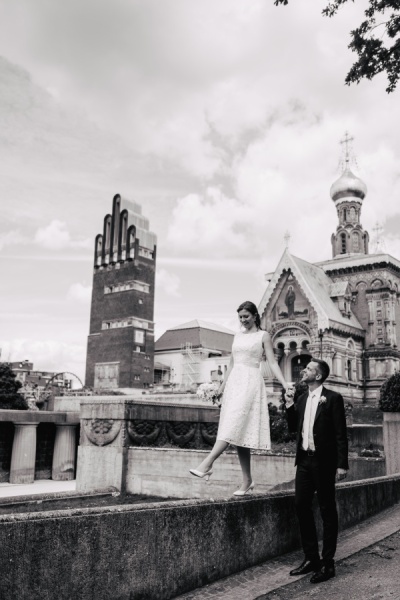 Standesamtliche Hochzeit im Hochzeitsturm in Darmstadt – Foto 59